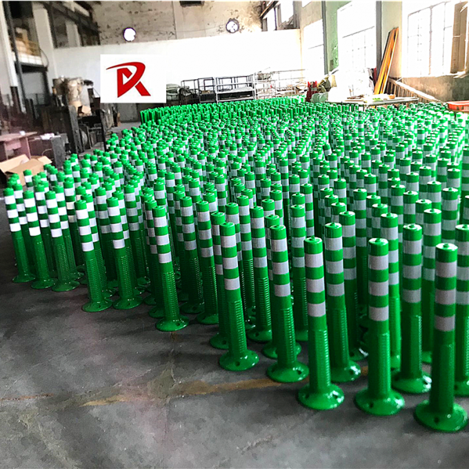 Spring Parking Sign Post Road Safety Fleksibel PU Screw Thread Parking Lot Sign Post 10