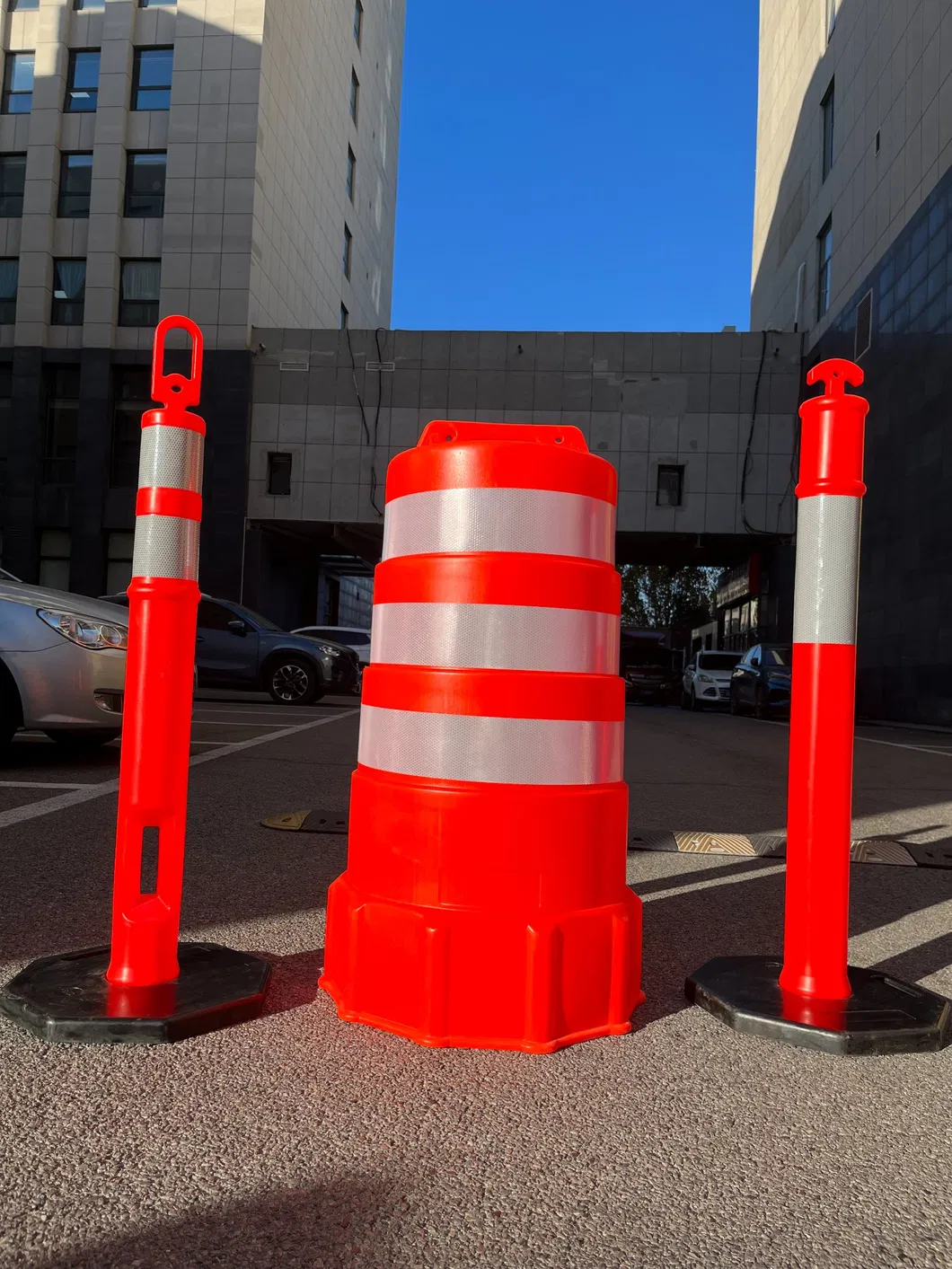 ROADSAFE jual panas PE Traffic Drum Crash Barrel Keselamatan Jalan Tol Barrel Peringatan Reflektif 1